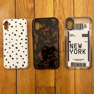 3 iPhone X/XS Cases & 3 Glass Screen Protectors